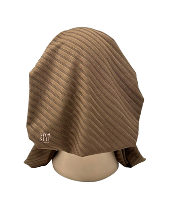 Cherie HRBBW Brown Ribbed Supersoft Pre-Tied Bandanna myselflingerie.com